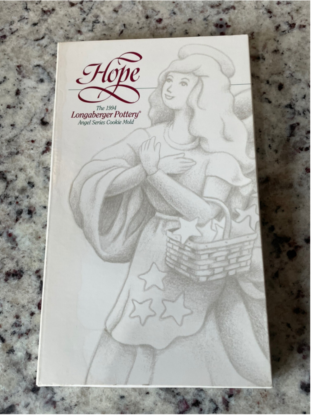 Longaberger 1994 "Hope" Pottery Angel Series Cookie Mold /Vintage With Box